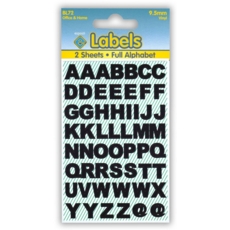 LABELS,Black Vinyl Letters 9.5mm