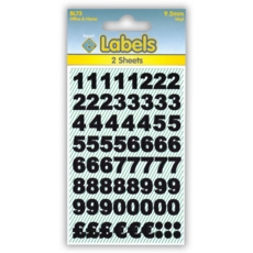 LABELS,Black Vinyl Numbers 9.5mm