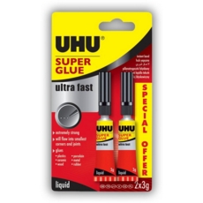 UHU SUPER GLUE,3g Twin Pack I/cd