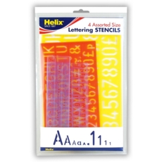 STENCILS,Lettering, Helix 5,10,20, & 30mm Asst  H/pk