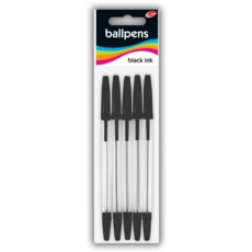 BALL PEN,Black 5's H/pk (Club) CB382