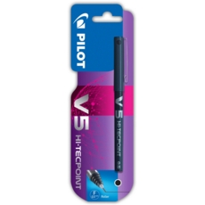 ROLLERBALL PEN,V5 Hi-Tec Black I/cd  (Pilot)