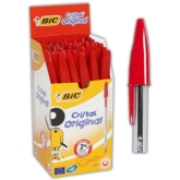 BALL PEN,Cristal Red Med (Bic)