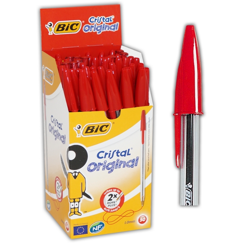 BALL PEN,Cristal Red Med (Bic)