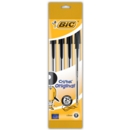 BALL PEN,Cristal 4's Black Med H/pk (Bic)