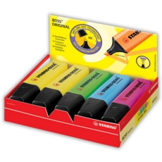 HIGHLIGHTER,Boss Original 4 Asst.Cols Loose Bxd Stabilo