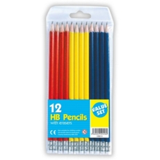 PENCIL,HB Rubber Tipped 12's In Wallet  H/pk          CB614
