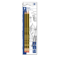 PENCIL,Noris HB Rubber Tipped 3's I/cd Staedtler