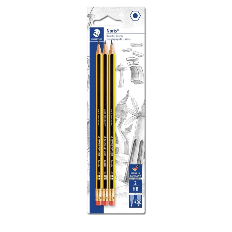PENCIL,Noris HB Rubber Tipped 3