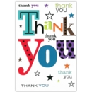 THANK YOU CARDS,6's Text & Stars