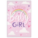 GREETING CARDS,Baby Girl 6's Clouds Rainbow & Stars