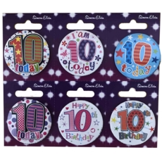 BADGE,AGE 10 Small 54mm