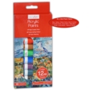 ACRYLIC PAINT,10 x 12ml tubes Asst Col,H/pk Box.