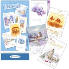 SELECTIVE FLAT BOX,Asst Xmas Blessing Cards,144's (Was 45p)