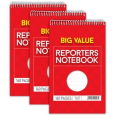 REPORTERS NOTEBOOK, 160pg Multi Pack Price (3 x 24)
