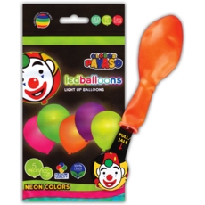 BALLOONS,Light Up LED 10in 100% Latex,Neon Asst.Cols 5's