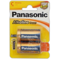 PANASONIC Alkaline Batteries C 2's I/cd