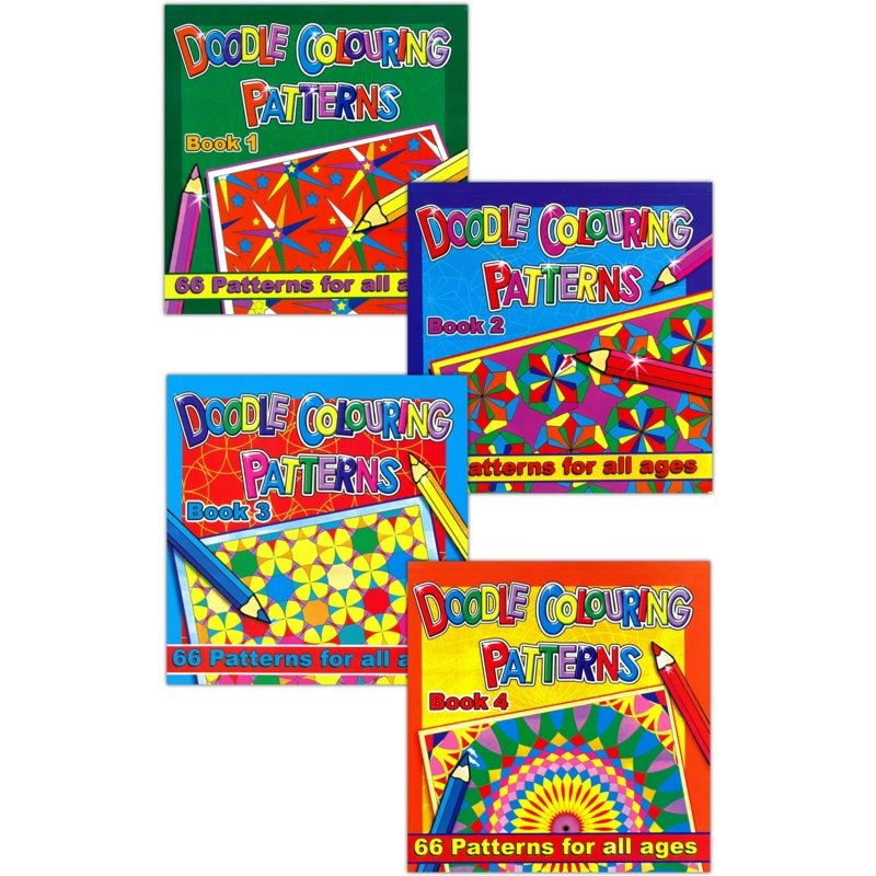 COLOURING BOOK,Doodle Colouring Patterns 4 Asst.