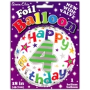 BALLOONS,Age 4 Unisex Helium Foil