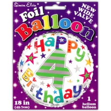BALLOONS,Age 4 Unisex Helium Foil