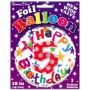 BALLOONS,Age 5 Unisex Helium Foil