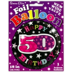 BALLOONS,Age 50 Female Helium Foil