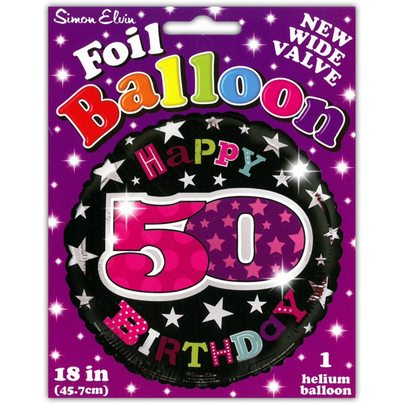 BALLOONS,Age 50 Female Helium Foil