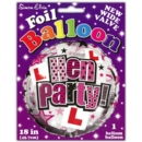 BALLOONS,Hen Party Helium Foil