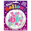 BALLOONS,Age 60 Female Helium Foil