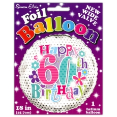 BALLOONS,Age 60 Female Helium Foil