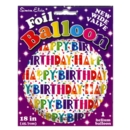 BALLOONS,Happy Birthday Helium Foil