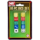 DICE SET,5 Colours 10pc. M-Y Home Casino,I/cd