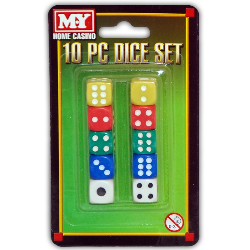 DICE SET,5 Colours 10pc. M-Y Home Casino,I/cd