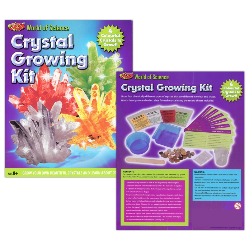 CRYSTAL GROWING KIT,4 Cols World of Science Bxd CDU