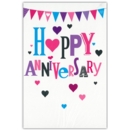 GREETING CARDS,Happy Anni.6's Hearts & Bunting
