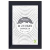 PHOTO FRAME,A4 Certificate Sq. Black Frame,Glass Insert