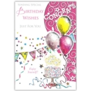 GREETING CARDS,Birthday Wishes 6's Balloons & Bunting