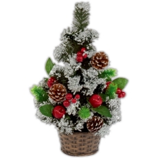 XMAS TREE,Dressed/Snow Tipped in Pot 45cm
