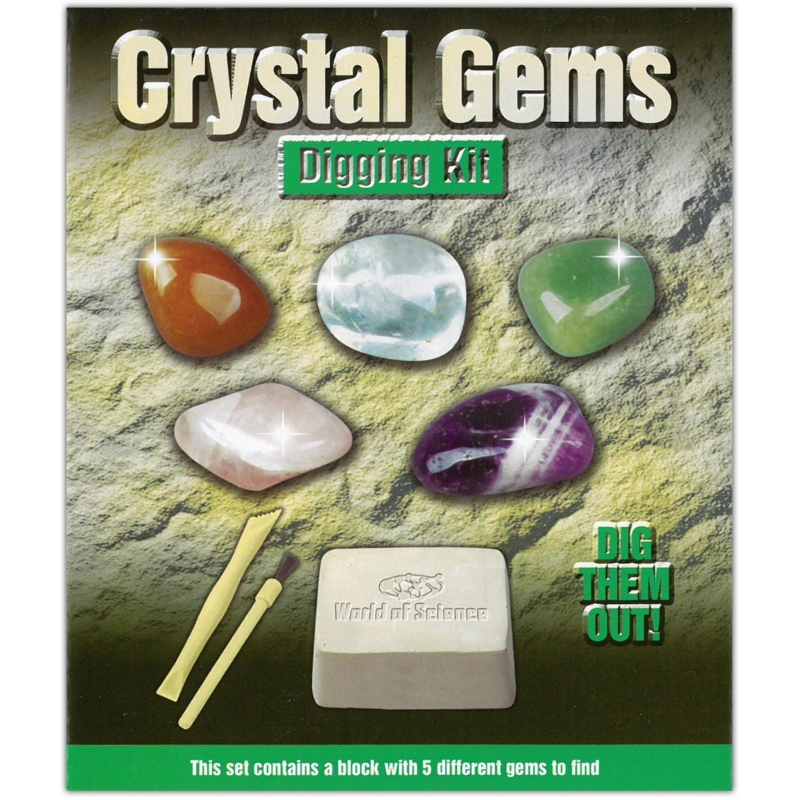 CRYSTAL GEMS,Digging Kit World of Science,Age 6+ Bxd.