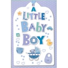 BABY BOY CONGRATS. CARDS,6's Icons & Text