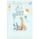 GREETING CARDS,Baby Boy 6's Animals & Balloons