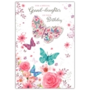 BIRTHDAY CARDS,Granddaughter Floral Butterflies