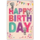 BIRTHDAY CARDS,6's Teddy Bears, Floral.