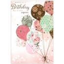 BIRTHDAY CARDS,6's Floral Balloons