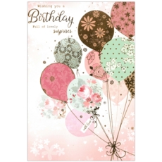GREETING CARDS,Birthday 6's Floral Balloons