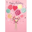 GREETING CARDS,Birthday 6's Floral & Balloons