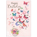 BIRTHDAY CARDS,6's Floral Butterflies