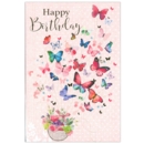 GREETING CARDS,Birthday 6's Floral Butterflies