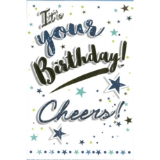BIRTHDAY CARDS,6's Text & Stars