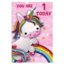 GREETING CARDS,Age 1 Female 6's Unicorn